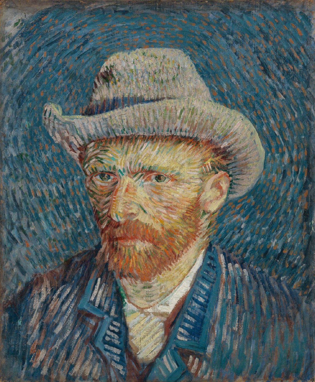 Self-portrait with a Grey Felt Hat painting by Vincent van Gogh